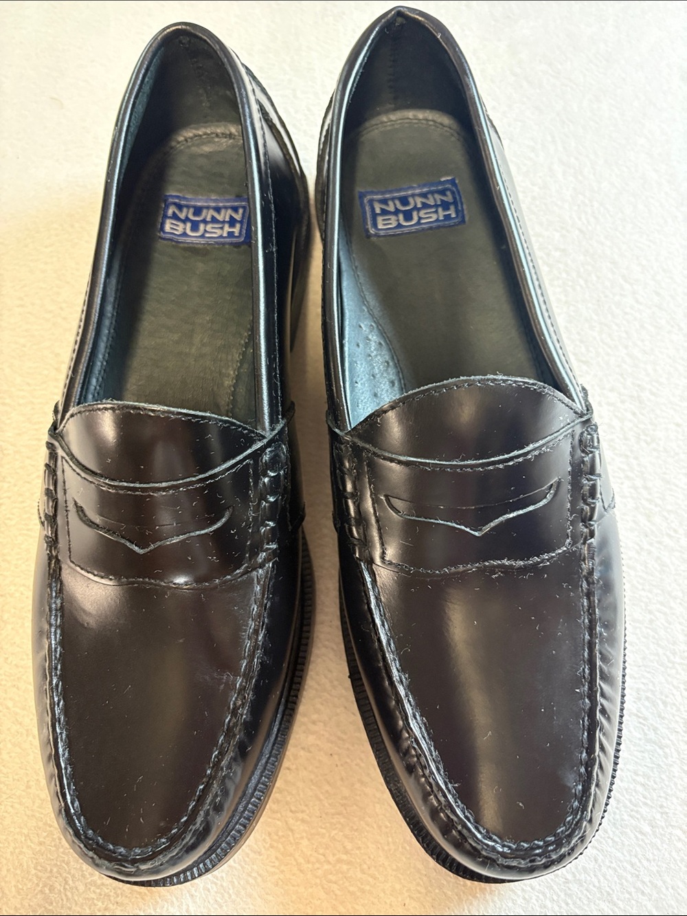 Nunn Bush Black Leather Penny Loafers